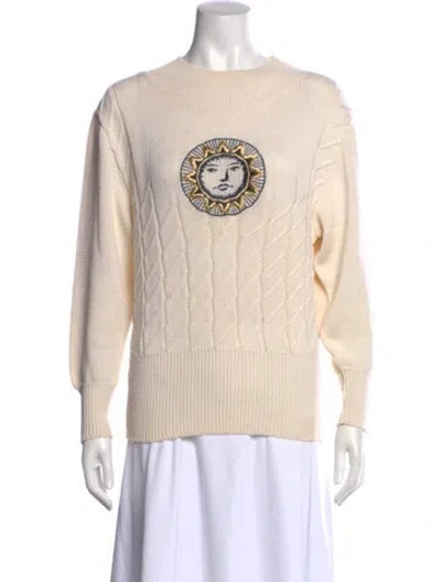Pre-owned Louis Fèraud Wool Graphic Print Sweater In Neutral