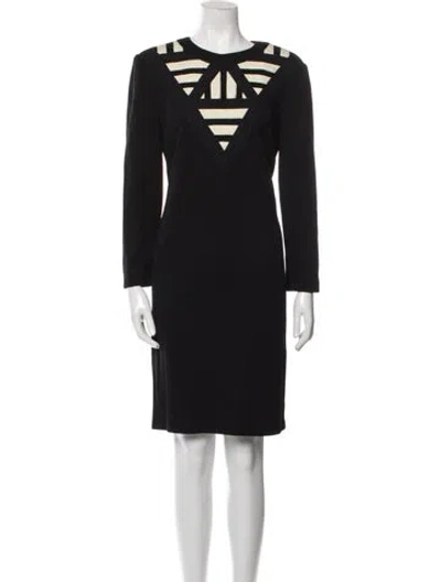 Pre-owned Louis Fèraud Wool Knee-length Dress In Black