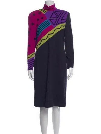 Pre-owned Louis Fèraud Wool Knee-length Dress In Blue