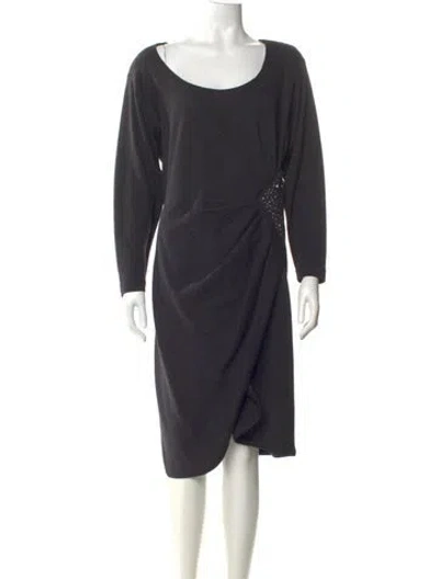 Pre-owned Louis Fèraud Wool Knee-length Dress In Gray