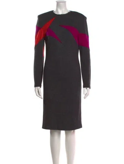 Pre-owned Louis Fèraud Wool Knee-length Dress In Gray