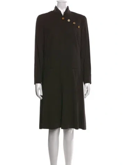 Pre-owned Louis Fèraud Wool Knee-length Dress In Green