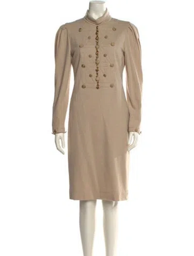 Pre-owned Louis Fèraud Wool Knee-length Dress In Neutral