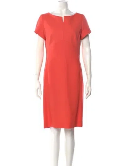 Pre-owned Louis Fèraud Wool Knee-length Dress In Orange