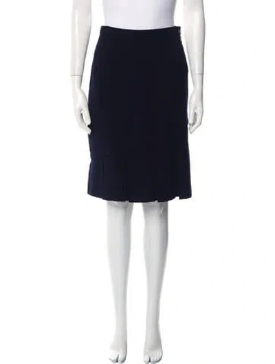 Pre-owned Louis Fèraud Wool Knee-length Skirt In Blue
