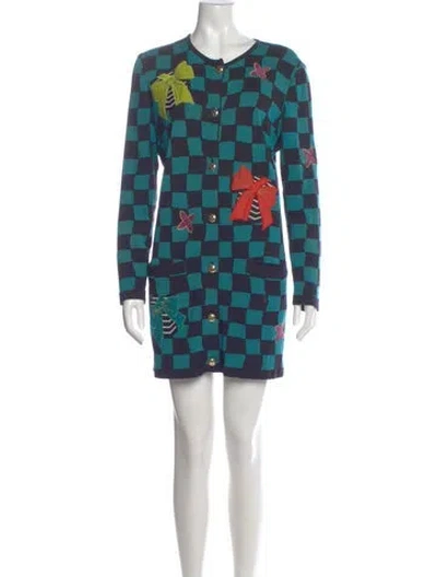 Pre-owned Louis Fèraud Wool Mini Dress In Multi