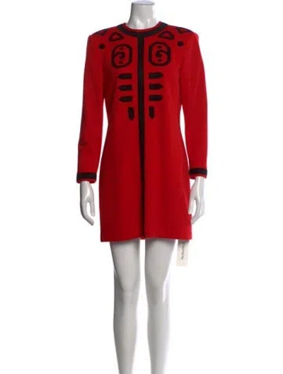 Pre-owned Louis Fèraud Wool Mini Dress In Red