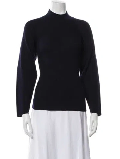 Pre-owned Louis Fèraud Wool Mock Neck Sweater In Blue