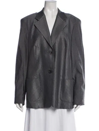 Pre-owned Louis Fèraud Wool Patterned Blazer In Gray