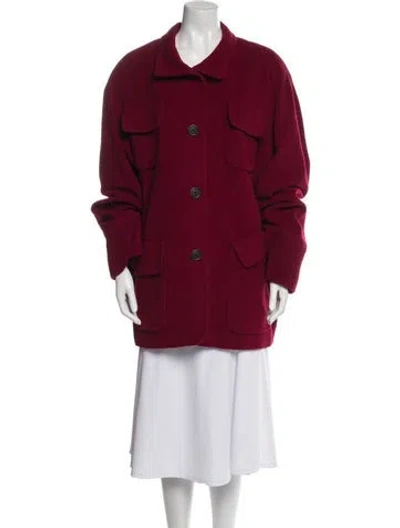 Pre-owned Louis Fèraud Wool Peacoat In Red