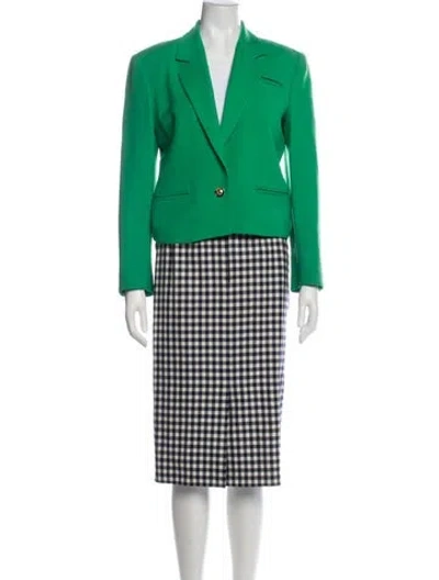 Pre-owned Louis Fèraud Wool Plaid Print Skirt Set In Black