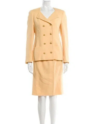 Pre-owned Louis Fèraud Wool Set In Yellow