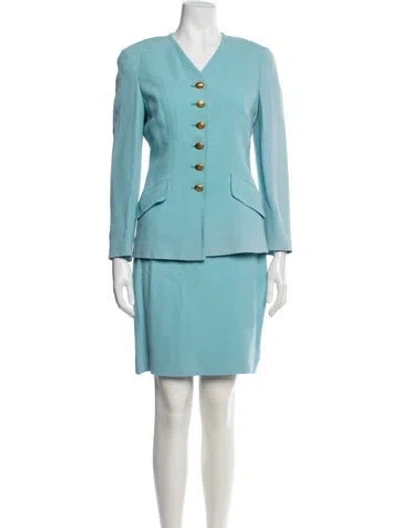 Pre-owned Louis Fèraud Wool Skirt Set In Blue
