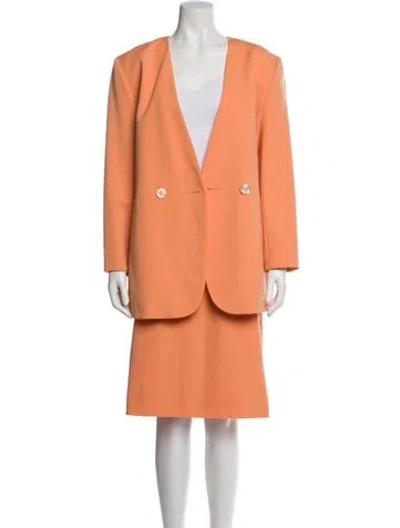 Pre-owned Louis Fèraud Wool Skirt Set In Orange