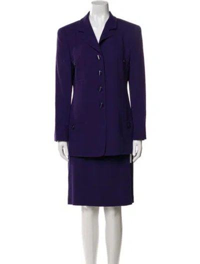 Pre-owned Louis Fèraud Wool Skirt Set In Purple