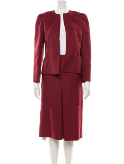 Pre-owned Louis Fèraud Wool Skirt Set In Red