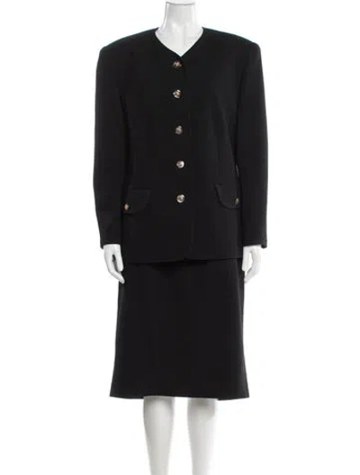 Pre-owned Louis Fèraud Wool Skirt Suit In Black
