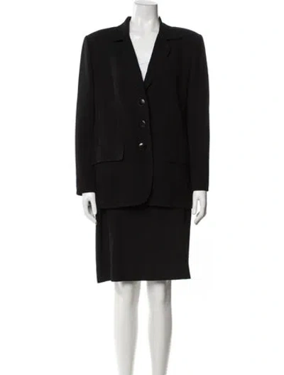Pre-owned Louis Fèraud Wool Skirt Suit In Black