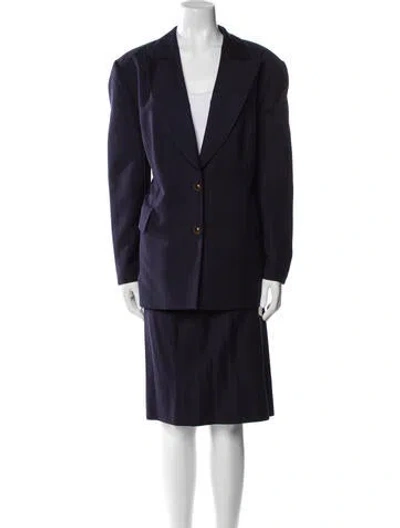 Pre-owned Louis Fèraud Wool Skirt Suit In Blue