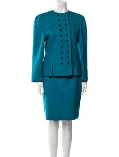 Pre-owned Louis Fèraud Wool Skirt Suit In Blue