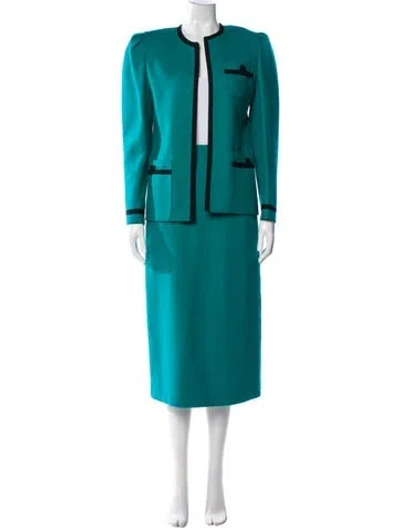 Pre-owned Louis Fèraud Wool Skirt Suit In Green