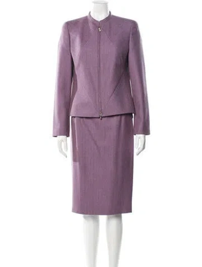 Pre-owned Louis Fèraud Wool Skirt Suit In Purple