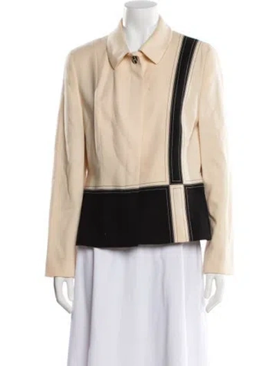 Pre-owned Louis Fèraud Wool Striped Jacket In Neutral