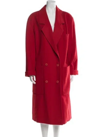 Pre-owned Louis Fèraud Wool Trench Coat In Red