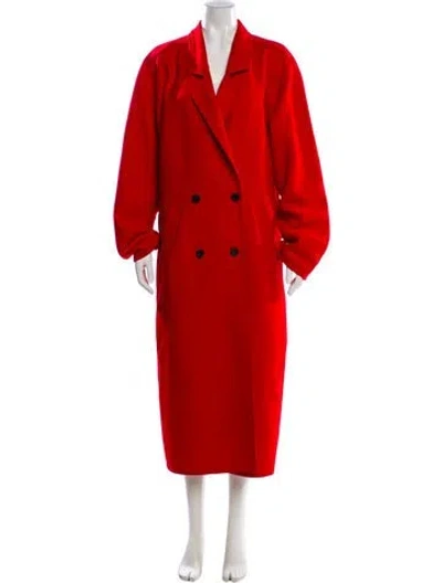 Pre-owned Louis Fèraud Wool Trench Coat In Red
