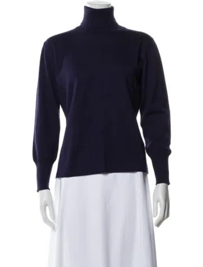 Pre-owned Louis Fèraud Wool Turtleneck Sweater In Blue