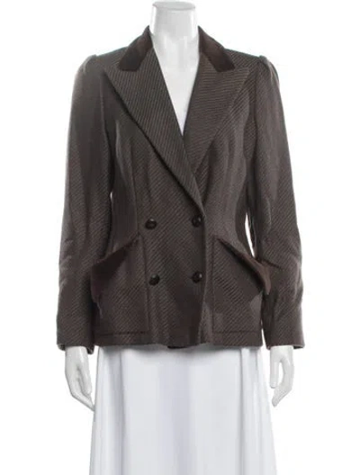 Pre-owned Louis Fèraud Wool Tweed Pattern Blazer In Brown