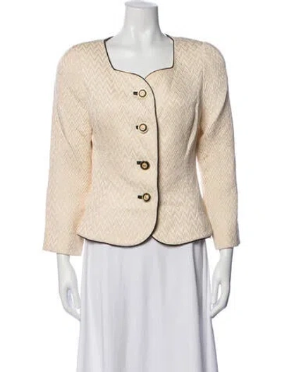 Pre-owned Louis Fèraud Wool Tweed Pattern Blazer In Neutrals