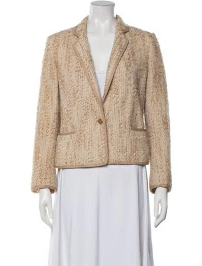 Pre-owned Louis Fèraud Wool Tweed Pattern Blazer In Neutrals