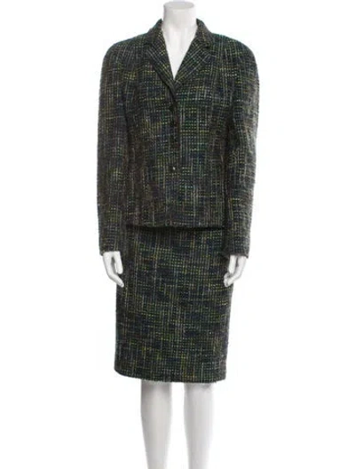 Pre-owned Louis Fèraud Wool Tweed Pattern Skirt Suit In Multi