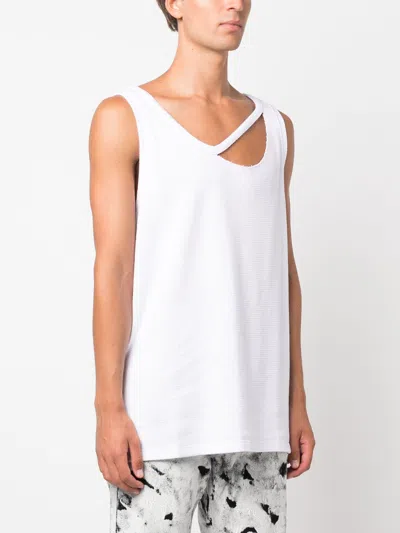 Louis Gabriel Nouchi Men With Signature Opening Tank Top In 002 White