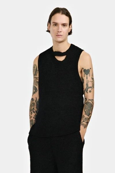 Louis Gabriel Nouchi Men With Twisted Back Knitted Vest In 001 Black