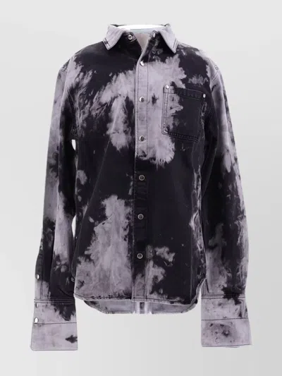 Louis Gabriel Nouchi Tie-dye Chest Pocket Shirt In Black