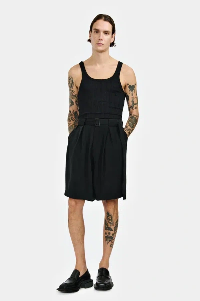 Louis Gabriel Nouchi Unisex With Box Pleats And Belt Large Shorts In 001 Black