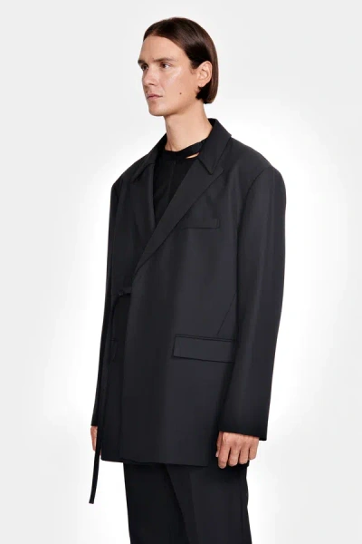 Louis Gabriel Nouchi Unisex With Double Collar Double Breasted Jacket In 001 Black