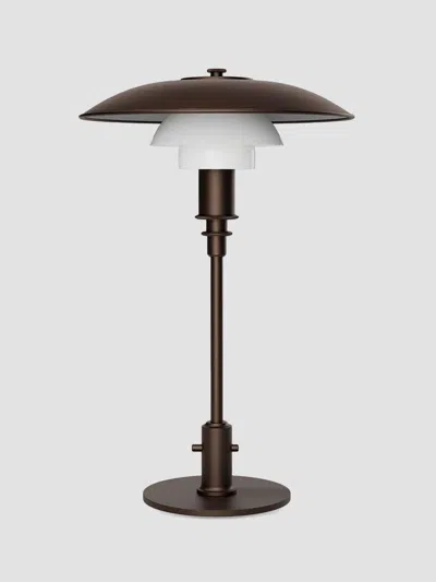 Louis Poulsen Aged Brass Opal Table Lamp In Black