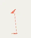 Louis Poulsen Aj Floor Lamp, 51" In Electric Orange