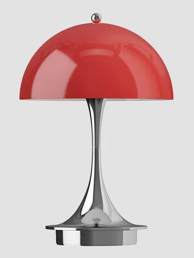 Louis Poulsen Panthella 160 Portable Original Chrome Lamp In Red