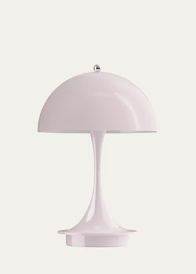 Louis Poulsen Panthella Portable Metal Lamp, 9" In Pale Rose Acrylic