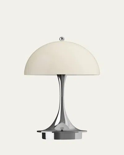 Louis Poulsen Panthella Portable Metal Table Lamp, 10" In Chrome Beige