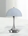 Louis Poulsen Panthella Portable Metal Table Lamp, 10" In Chrome Blue Grey
