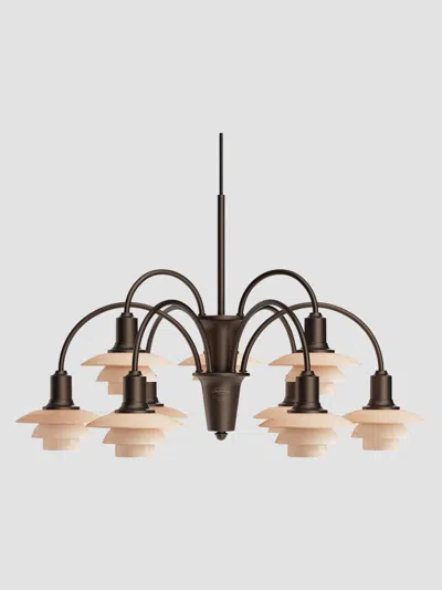 Louis Poulsen Ph 1/1 Aged Brass 9-light Chandelier In Brown