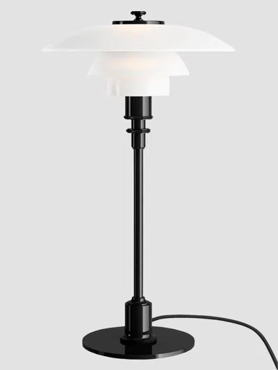 Louis Poulsen Ph 2/1 Opal Glass & Brass Table Lamp In Black