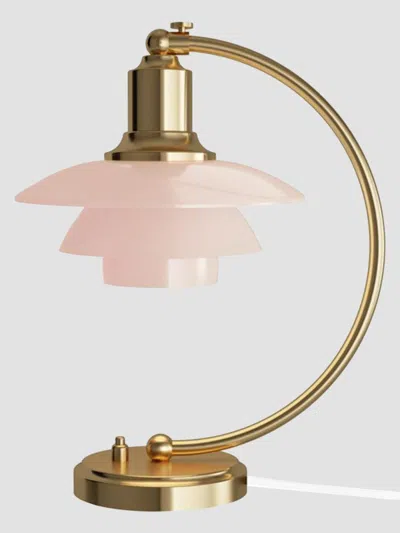 Louis Poulsen Ph 22 Luna Glass & Brass Table Lamp In Pink