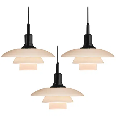 Pre-owned Louis Poulsen Poul Henningsen Glass Ph 3½-3 Pendant For  In Black Metallized