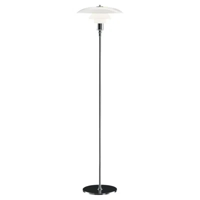 Pre-owned Louis Poulsen Poul Henningsen 'ph 3½-2½' Opaline Glass And Chrome Floor Lamp For  In Black